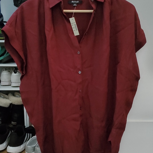 Madewell Central Drapey Shirt - maroon burgundy - Picture 2 of 2